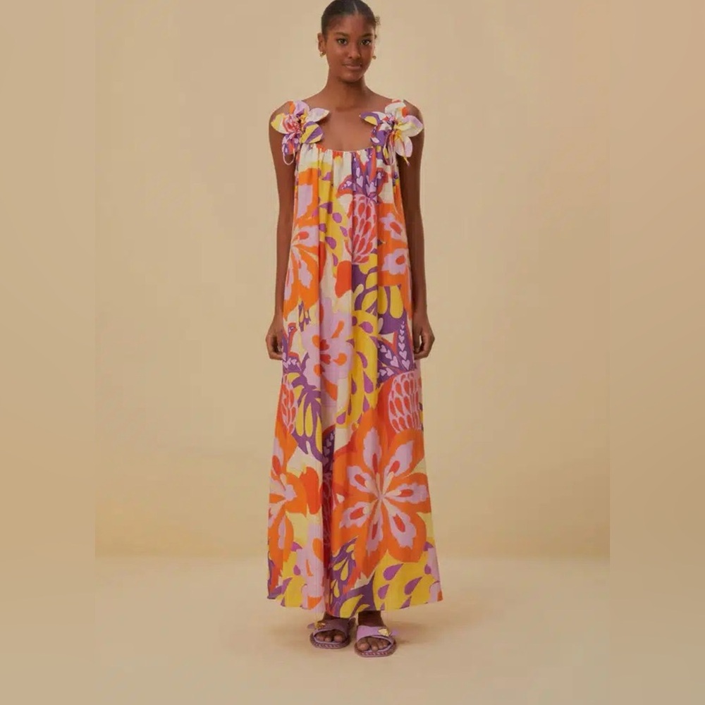 Farm Rio Lee Floral Maxi Dress size small